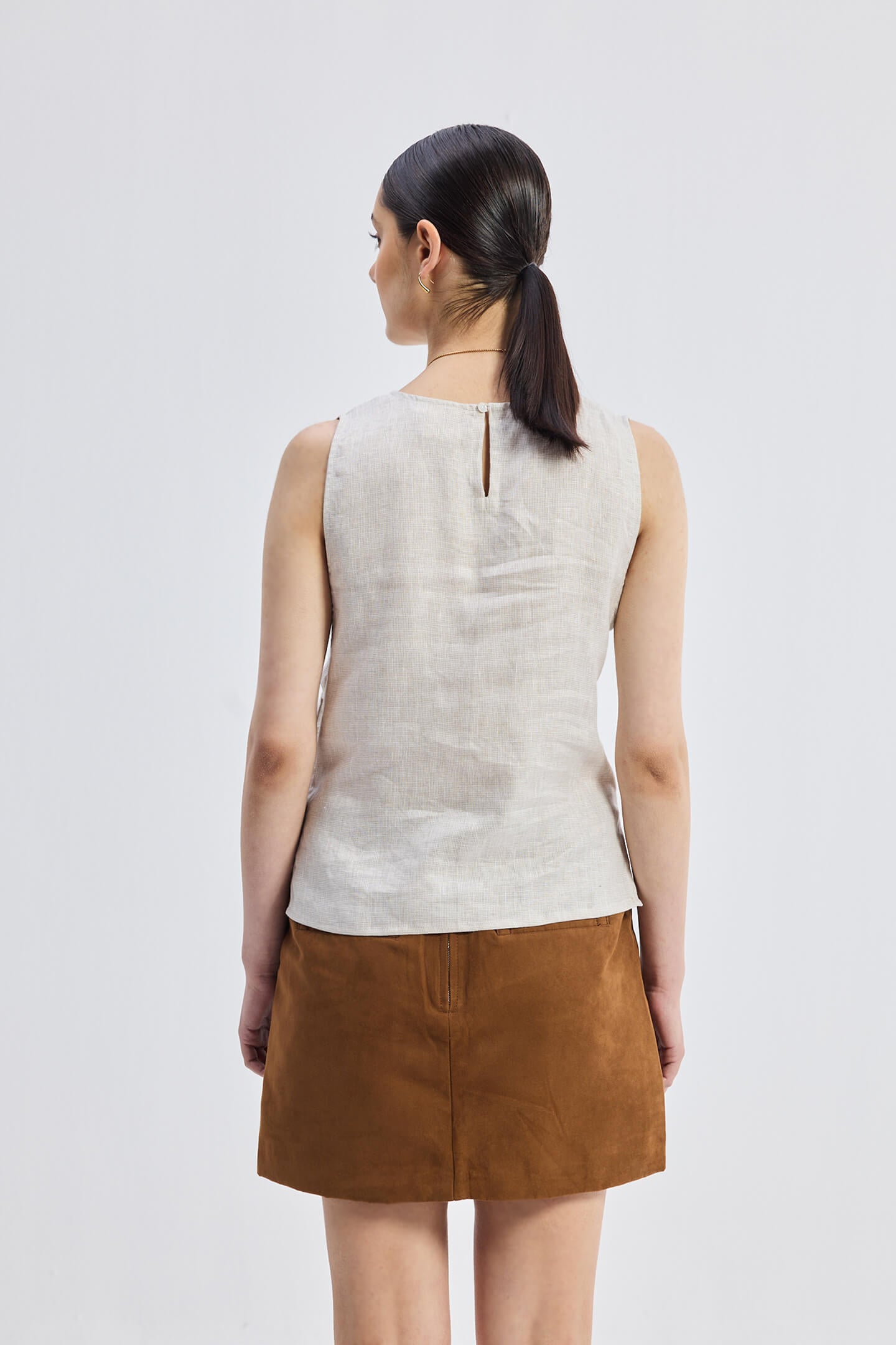 ELLA | Sand Linen Top