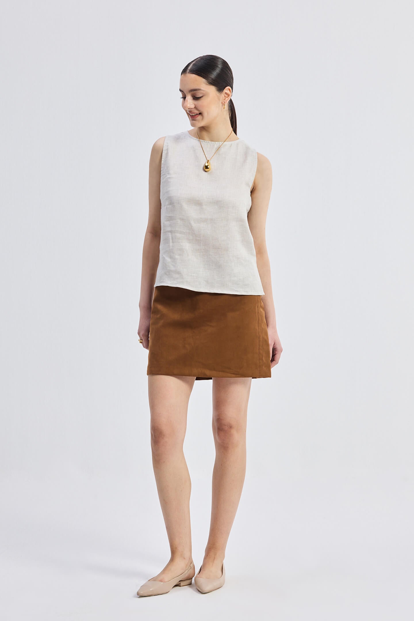 ELLA | Sand Linen Top
