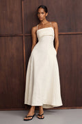 LUNA | Ivory Linen Maxi Dress