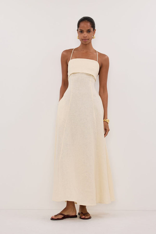 LUNA | Ivory Linen Maxi Dress