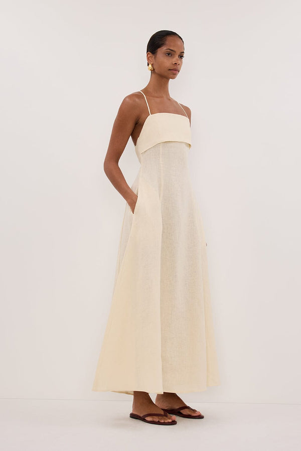 LUNA | Ivory Linen Maxi Dress