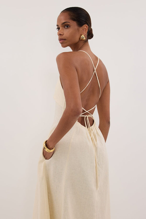 LUNA | Ivory Linen Maxi Dress