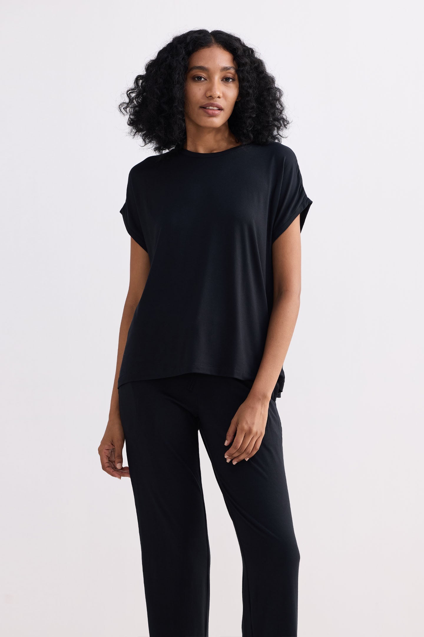 LENA | Everyday Modal Tee Black