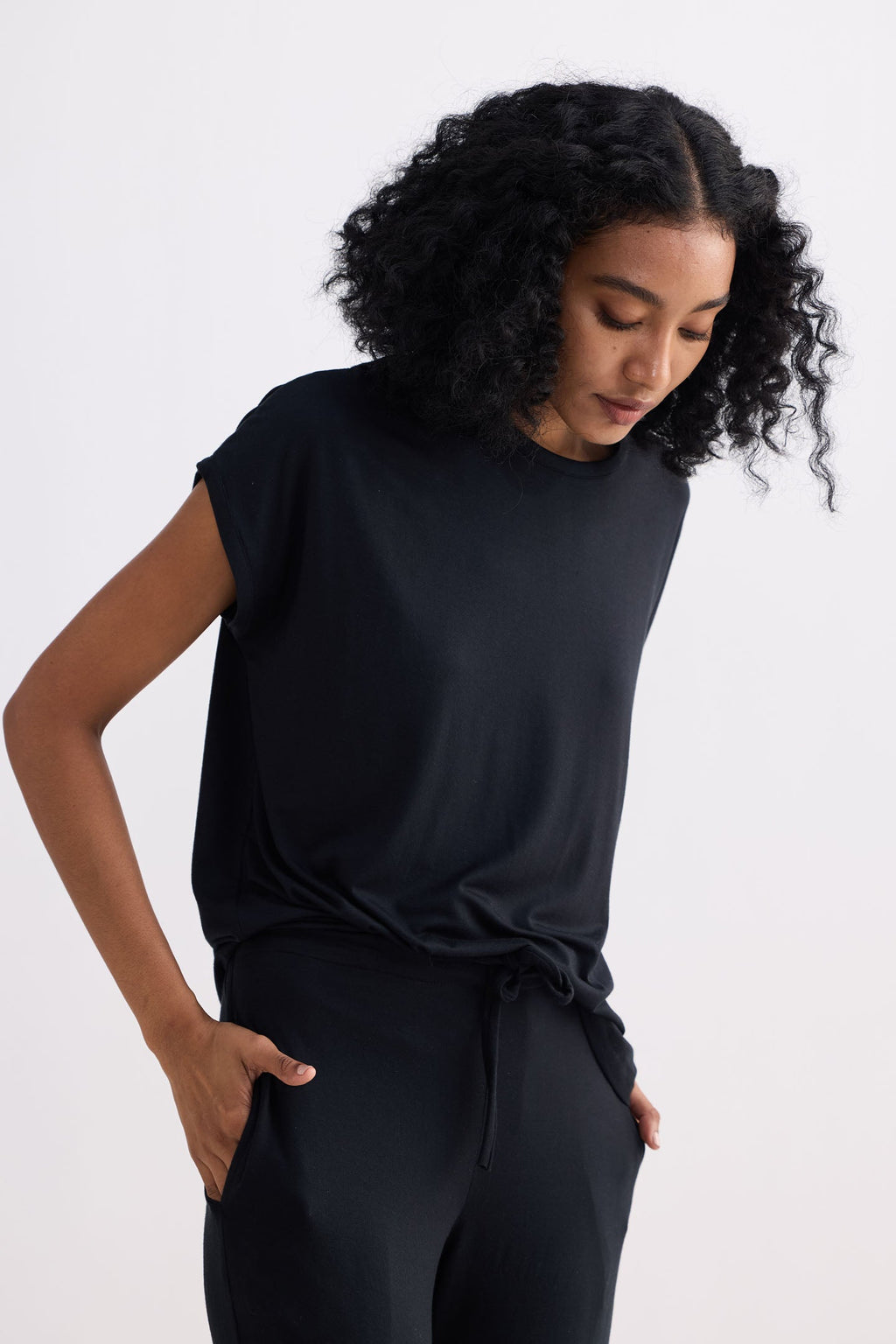LENA | Everyday Modal Tee Black