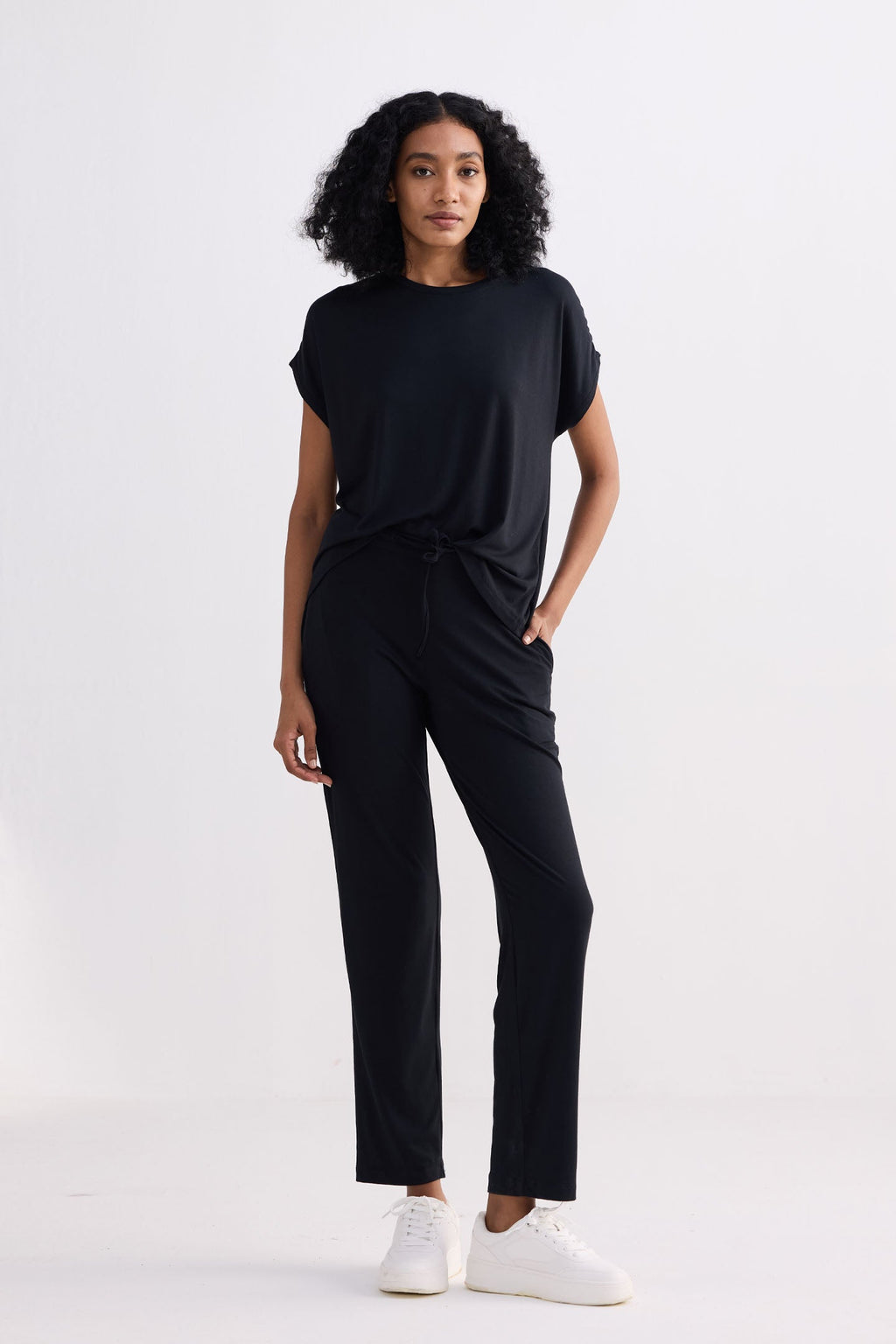 LENA | Everyday Modal Tee Black