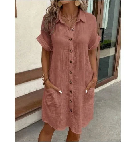 ELENA Linen Shirt Dress