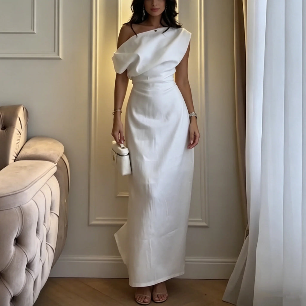 ELARA | Off-Shoulder Linen Maxi Dress