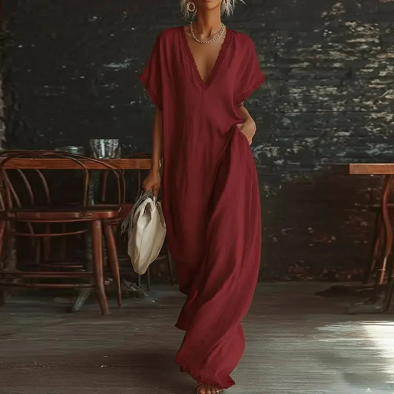 ARIA | Relaxed V-Neck Maxi Dress