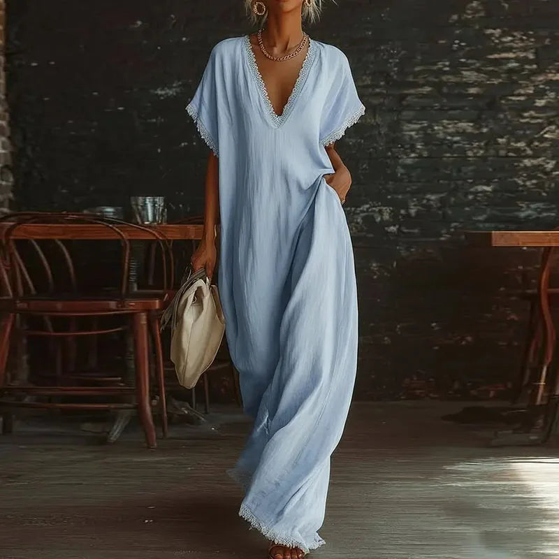 ARIA | Relaxed V-Neck Maxi Dress