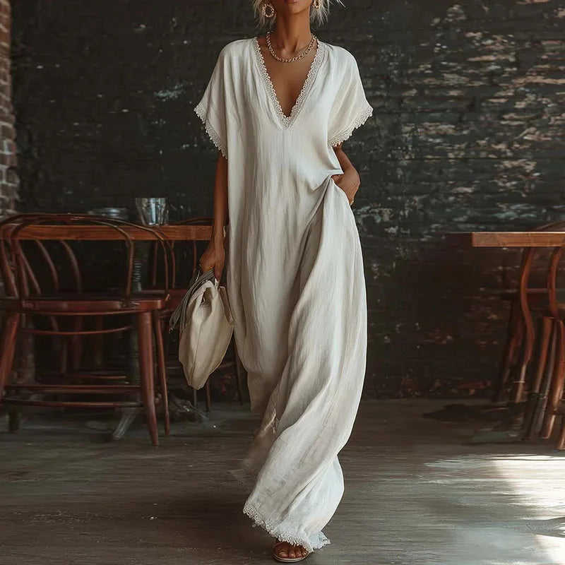 ARIA | Relaxed V-Neck Maxi Dress