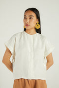 MILA | Off-White Tie Hem Shirt