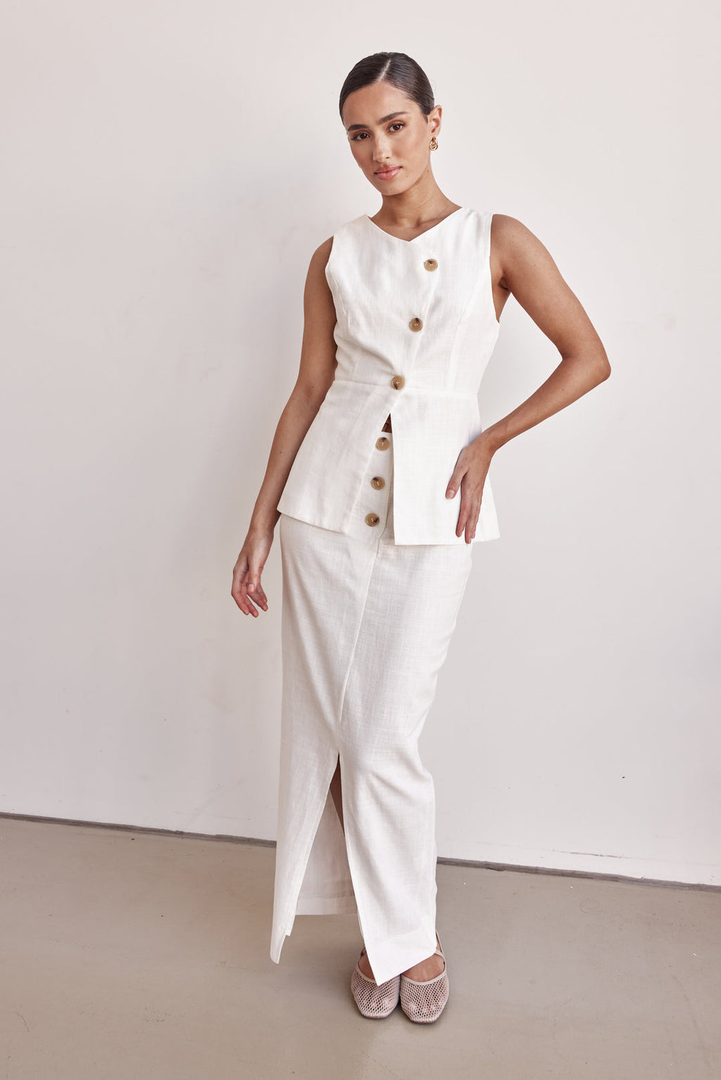 CELINE | Tailored Linen Vest