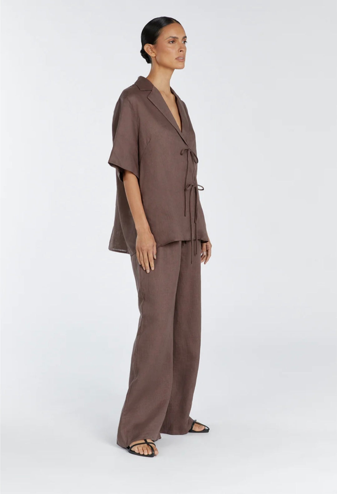 AVA | Chocolate Linen Set